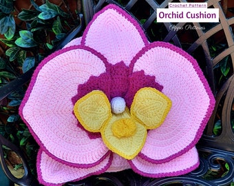 Orchid Crochet Cushion Pattern with Photo Tutorial