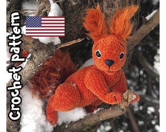Red Squirrel Crochet Pattern: Amigurumi DIY Tutorial