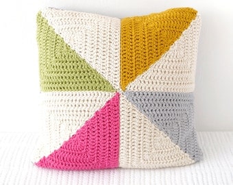 Pinwheel Crochet Pattern: Summer Cushion for Girls