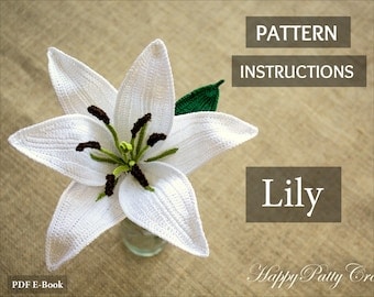 Romantic Oriental Lily Crochet Pattern - Valentine's Gift