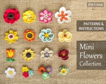 Crochet Flower Patterns Bundle: 16 Designs PDF