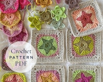 StarFish Crochet Blanket Square Pattern by CrochetObjet