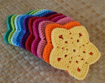 Granny Super Star Crochet Coaster Pattern PDF