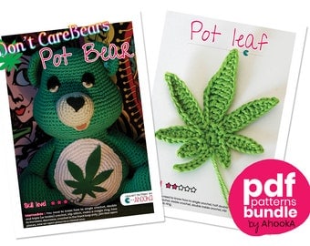 Don't Care Bear Crochet Pattern with Marijuana