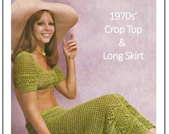1970s Inspired Crochet Sun Top & Skirt Pattern