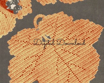 Vintage Maple Leaf Crochet Placemat Pattern