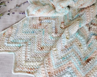 Chevron Crochet Blanket & Throw Pattern PDF