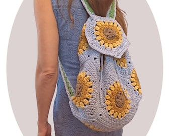 Wanderlust Crochet Backpack Pattern: Simple Sunflower Tote