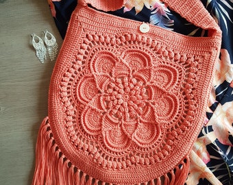 Delilah Boho Bag Crochet Pattern with Fringe