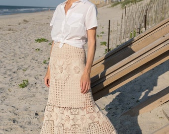 Crochet Maxi Skirt Pattern – Boho Hippie Style