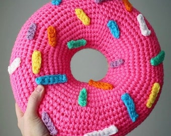 Crochet Pattern for 3-Sized Donut Pillows
