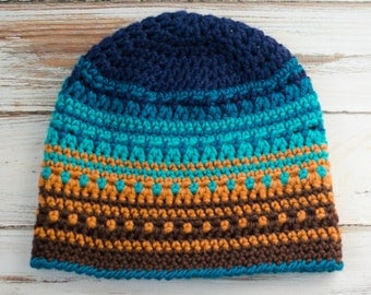 Big Bay Adult Beanie Crochet Pattern