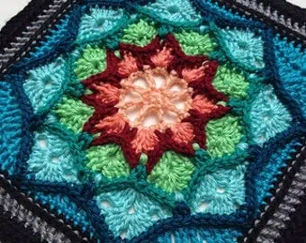 Vibrant Sun Catcher Crochet Afghan Square