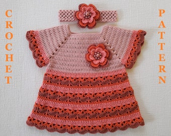 Crochet Baby Dress & Headband Pattern #154