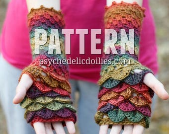 Fantastical Dragon Crochet Gloves Pattern