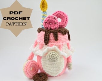 Crochet Birthday & Dessert Gnome Pattern PDF