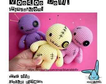 Multi-Language Amigurumi Voodoo Doll Crochet Pattern
