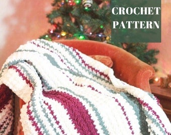 Chunky Stripe Crochet Blanket Pattern