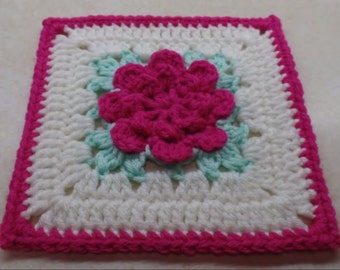 Rose Granny Square Crochet Pattern #303