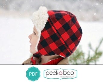 Winter Aviator Hat Sewing Pattern for Kids