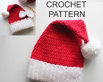 Jolly Santa Crochet Hat Pattern for All Ages