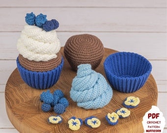 Crochet Play Kitchen Food Cupcake Patterns