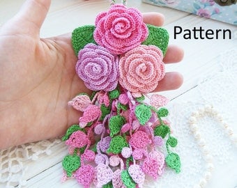 Crochet Hanging Flower Bouquet Pattern for Weddings