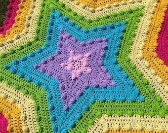Melu's Unisex Star-Shaped Crochet Baby Blanket Pattern