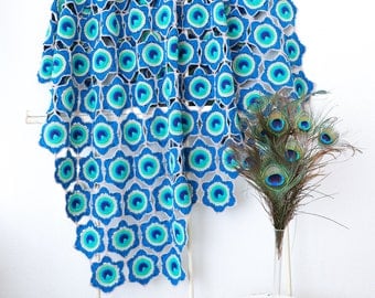 Peacock Feather Crochet Pattern for Home Décor