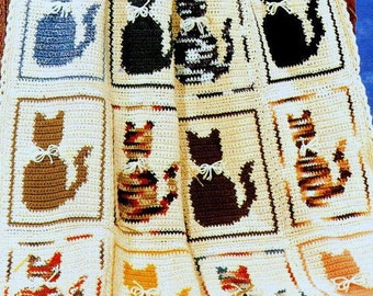 Afghan Blanket Pattern: Adorable Crochet Cats
