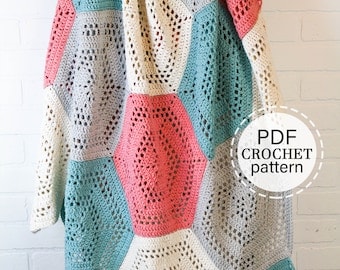 Hexagon Baby Blanket Crochet Pattern Tutorial