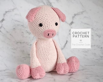 Crochet Piglet Plushie Pattern - Farm Animals