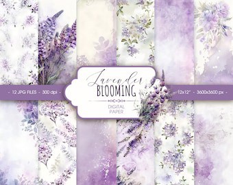 Abstract Lavender Watercolor Scrapbook Paper Pattern
