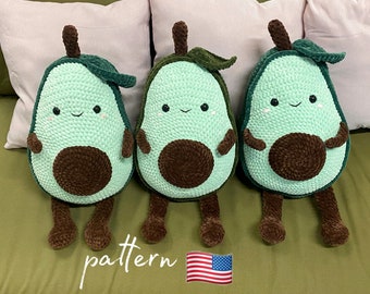 Handmade Crochet Avocado Plush & Pillow Pattern