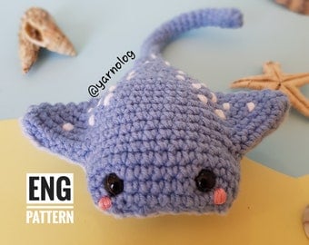 English Crochet Pattern for Giant Stingray Plush
