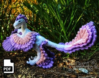 Microraptor Dinosaur Crochet Pattern by Crafty Intentions