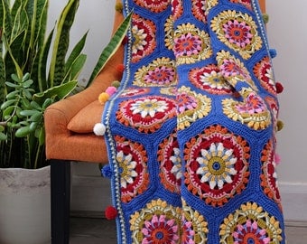 Blue House Crochet Blanket Pattern