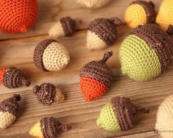 3-Size Acorn Amigurumi Crochet Pattern PDF