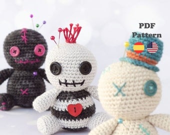 Voodoo Dolls Amigurumi Crochet Pattern PDF in English/Spanish