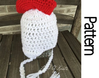 Crochet Chicken & Rooster Hat Pattern for Kids