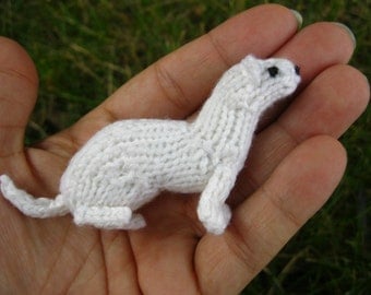 Tiny Knitted Ferret Knitting Pattern Only