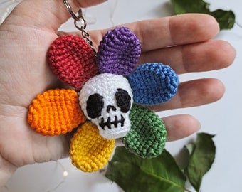 Rainbow Skull Crochet Pattern for Goth Glam