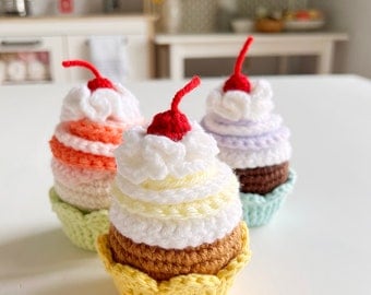 Cupcake Crochet Pattern with Toppings by Luluslittleshop