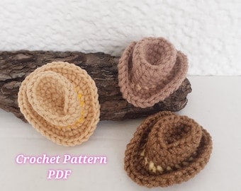 Mini Cowboy/Cowgirl Crochet Hat Pattern for Amigurumi