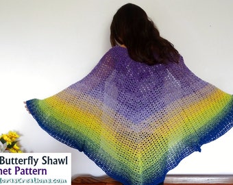 Emperor Butterfly Crochet Shawl Pattern