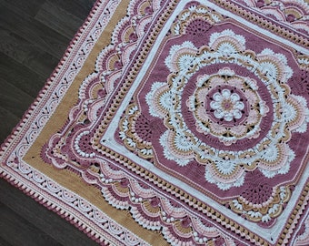 Blooming Joy" Vintage-Style Crochet Blanket Pattern PDF