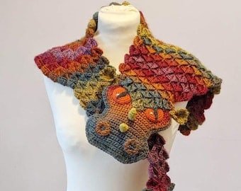 Mermaid Scale Dragon Scarf Crochet Pattern