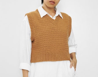 Easy Modern V-Neck Crochet Vest Pattern