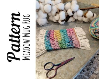 Meadow Mug Rug Crochet Pattern, Ltkcuties