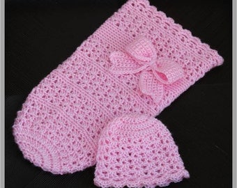 Oh So Sweet" Crocheted Newborn Hat & Cocoon Pattern